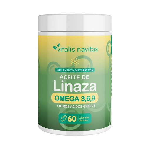 Aceite de Linaza + Omega 3, 6, 9  Vitalis Navitas Frasco x 60 cápsulas blandas x 1