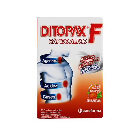 Ditopax F Hidroxido Aluminio 70 mg Eurofarma Caja x 25 Tabletas