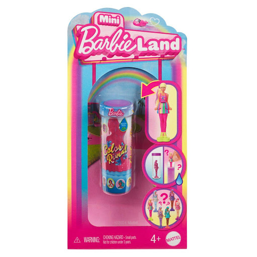 Barbie Mini Barbieland Muñeca Color Reveal Sorpresa Barbie  x 1 La Barbie Mini BarbieLand Muñeca Color Reveal Sorpresa lleva la emoción de Barbie a una escala encantadora. Con su presentación en tubo, cada muñeca ofrece una experiencia de revelación única y llena 