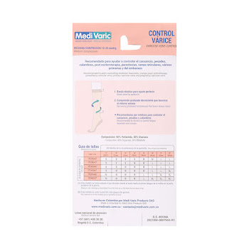 Medias De Compresión Medivaric Mediana Rodilla Dama 15-20 Beige Transparente M x 1 und  