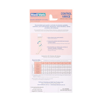 Medias De Compresión Medivaric Mediana Rodilla Dama 15-20 Beige Transparente M x 1 und  
