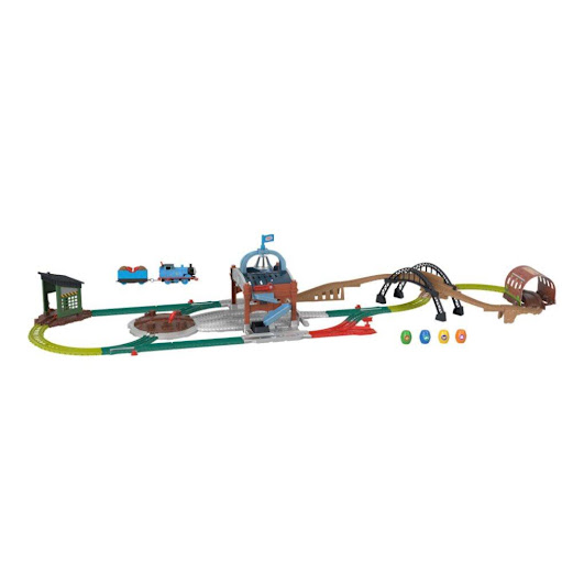 Thomas & Friends Pista Motorizada Ħentrega Los Barriles! Thomas & Friends  x 1 Incluye un tren motorizado que transporta barriles a través de una pista con rampas y túneles. Diseñado para recrear las dinámicas del transporte en la isla de Sodor.