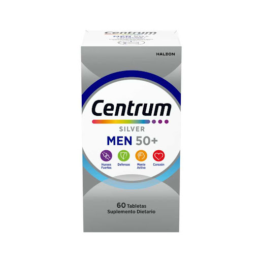 Centrum Silver Men Vitamina D3 + Ácido Ascórbico 11mg/194mg Haleon Caja x 60 Tabletas