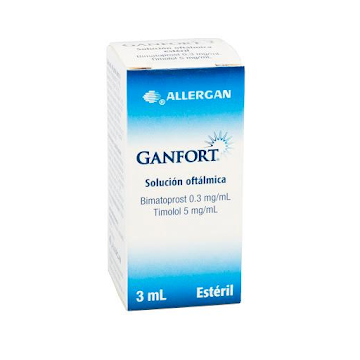 Ganfort Bimatoprost + Timolol 0.3/5mg Allergan Frasco x 3 ml  