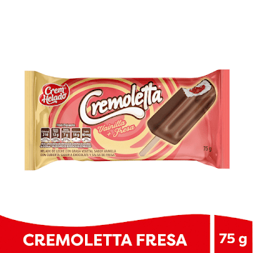 Paleta Cremoletta Sabor Vainilla + Fresa x 75 gr  