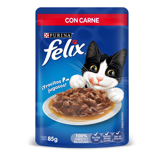 Comida Húmeda Para Gatos Felix Carne Bolsa x 85 gr