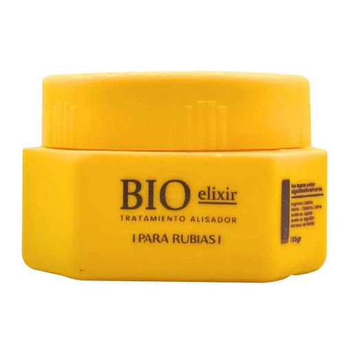 Terapia Alisadora Bioelixir Vegano Cosmetics x 135 gr Vegano Cosmetics Envase x 1 und Bioelixir Rubias, alisador 3 en 1 en Colombia para cabello rubio y decolorado. Con +14 proteínas, hidrata, controla frizz y protege el color. Tecnología enjuagable que deja liso, suave y brillante.