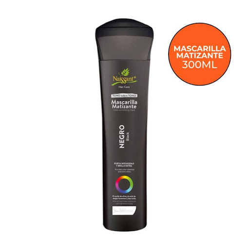 MASCARILLA MATIZANTE NAISSANT NEGRO 300ML NAISSANT ENVASE 300ML x 1 La mascarilla matizante Negro de Naissant aporta color e intensifica el reflejo negro de tu melena, eliminando los tonos naranjas y amarillos de tu tintura gracias a su fórmula enriquecida en nutrient