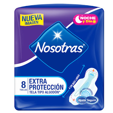 Toallas Intimas Nosotras Extra Protección Suavesec Anti Derrames x 8 und  