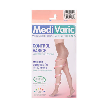 Medias De Compresión Mediana Cadera Dama 15-20 Beige L Caja x 1 und  