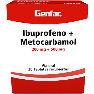 Ibuprofeno + Metocarbamol Genfar 200mg/500mg Caja x 30 Tabletas  
