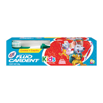 Crema Dental Fluocardent Kids con Flúor + Cepillo Caja x 2 und  