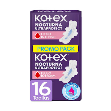 Toallas Femeninas Kotex Nocturna x 16 und  