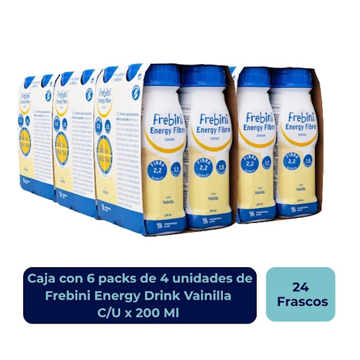 Bebida Frebini Drink Vainilla Paca x4 Und pack x 6  Fresenius Caja x 6