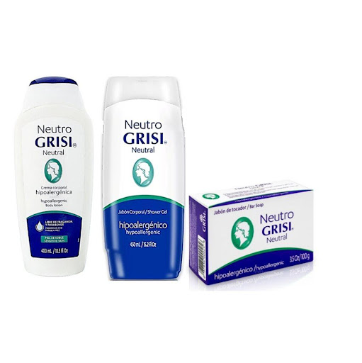 Kit Hipoalergénico Neutro Crema Corporal + Jabón Líquido + Jabón de Barra Grisi unidad 3 productos x 3 unidades Los Productos Neutro de la marca Grisi son ideales para el cuidado de la piel de toda la familia, recomendada por dermatólogos para piel sensible.
Su formula hipoalergénica, con pH cercano a la piel m