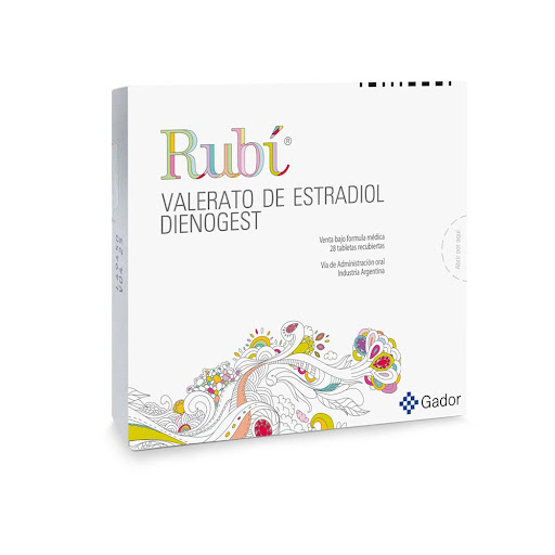 Rubi Estradiol Estradiol Valerato + Dienogest 123mg/23mg Gador Caja x 28 Tabletas