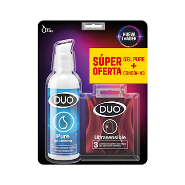 Gel Duo Pure x 75 ml + Condón Ultrasensible x 3 und  
