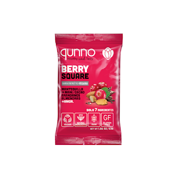 Barra Energética Vegana Qunno Berry Square x 53 gr  