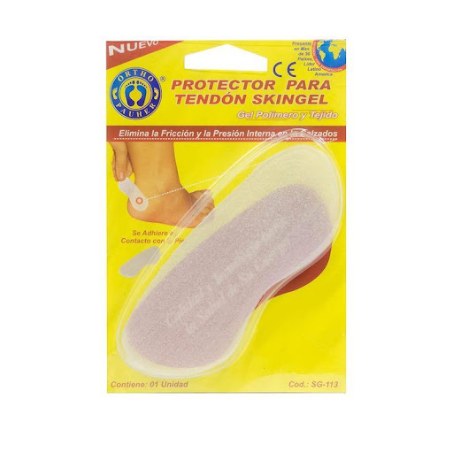 Protector Tendón De Aquiles Talla Única Ortho Pauher Orthopauher Individual x 1 Protector de tendón de aquiles elaborado en gel polímero y tejido de color transparente