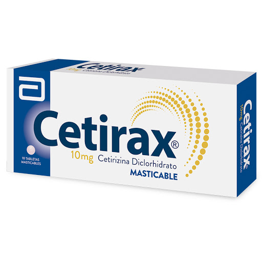 Cetirax Cetirizina Diclorhidrato 10 mg Abbott Caja x 10 Tabletas