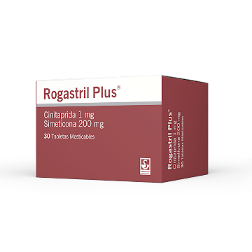 Rogastril Plus Cinitaprida + Simeticona 1mg/200mg Siegfried Caja x 30 Tabletas  