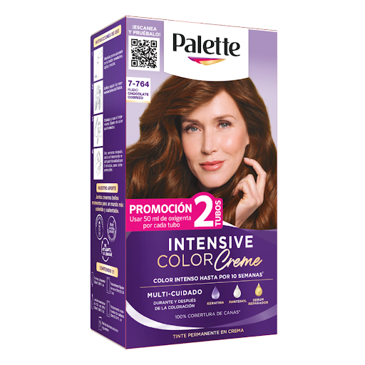 Tinte Palette Intensive Color Creme 7-764 Rubio Chocolate Cobrizo Caja x 1 und