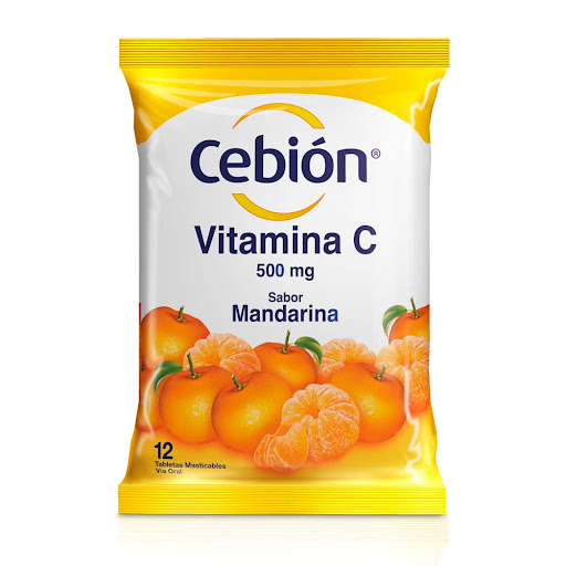 Cebión Vitamina C 500 Mg P&G Sabor Mandarina Paquete x 12 Tabletas