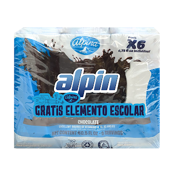 Chocolate Alpin Caja Paquete x 6 und + Borrador  