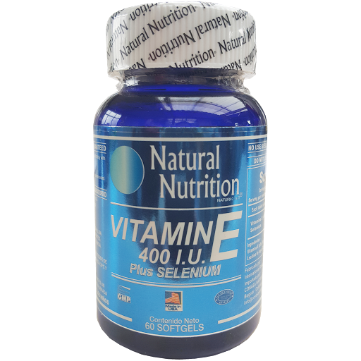 Natural Nutrition Vitamina E 400 I.U. Plus Selenium Frasco x 60 Cápsulas