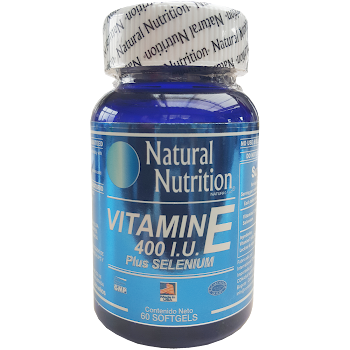 Natural Nutrition Vitamina E 400 I.U. Plus Selenium Frasco x 60 Cápsulas  