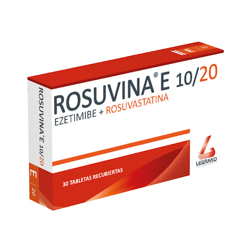 Rosuvina E Ezetimibe   10mg + Rosuvastatina 20mg Legrand Caja x 30 Tabletas