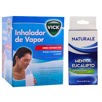 Combo Inhalador Vick + Vaporizador Naturale Mentol x 130 ml  