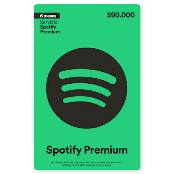 //Tarjeta Recarga Spotify 6 Mes Premium  