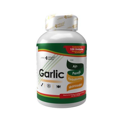 Garlic – Salud Cardiovascular y Bienestar NATURAL HEALTH PASTILLERO x 1 Suplemento a base de ajo que contribuye a la salud cardiovascular, apoya la circulación y favorece el bienestar general.