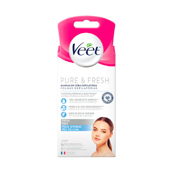 Bandas Faciales Veet Piel Sensible Caja x 16 und  