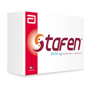 Stafen Acido Fenofibrico + Rosuvastatina 135mg/20mg Abbott Caja x 30 Cápsulas  