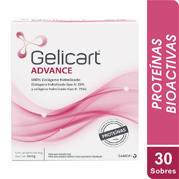 Gelicart Advance Colágeno Tipo A + Colágeno Tipo B 25%/75% Sanofi Polvo x 30 sobres  