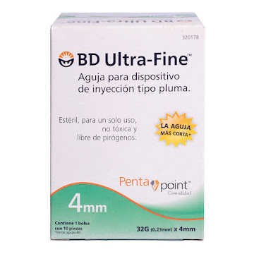Aguja Bd Ultra-Fine x 32g x 4mm Caja x 10 und  
