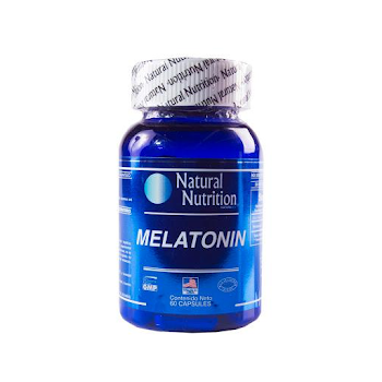 Melatonin Melatonina 3 mg Natural Nutrition Frasco x 60 Cápsulas  