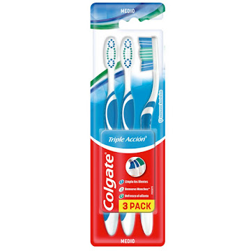 Cepillo de Dientes Colgate Medio Triple Acción Medio Blíster x 3 und         