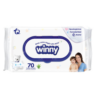 Toallitas Húmedas Winny Con Aloe Vitamina E x 70 und  