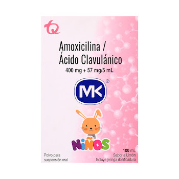 Amoxicilina + +Acido Clavulánico 400mg/57mg MK Frasco x 100 ml  