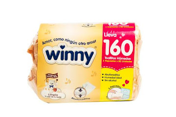 //Toallas Húmedas WINNY Avena y Miel Abullonaditas x160Und                