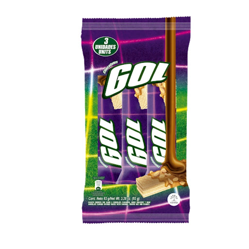 Chocolatina Gol Cubierta De Caramelo Paquete 93 gr x 3 und