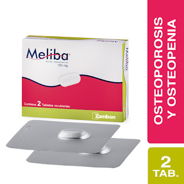 Meliba Ácido Ibandrónico 150 mg Zambon Caja x 2 Tabletas  