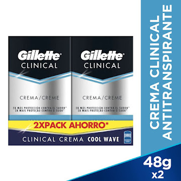 Desodorantes Gillette Clinical Cool Wave 48 gr x 2 und  