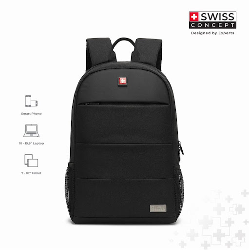 Morral Para laptop 15", Swiss Concept Bernina, Color negro, Morral con diseño elegante y cómodo para oficina o universidad  SWISS CONCEPT EMPAQUE INDIVIDUAL x UNIDAD MORRAL CON DISEÑO ELEGANTE Y MODERNO PARA OFICINA O UNIVERSIDAD. 

Compartimiento acolchado para laptop de 15”.
Compartimiento apropiado para Tablet.
Amplio y cómodo espacio interno para documentos, l