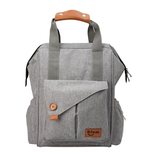 Pañalera - BagPack Bium BIUM Maleta x 1 Practica pañalera tipo morral, en tela tipo lino en gris melange y acabados en cuero sintético que le aportan un look especial, sobrio y elegante, tirantes acolchados para un facil y cómodo agarre a l