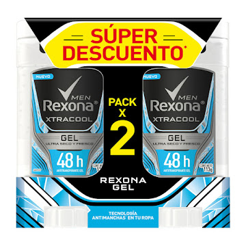 Desodorante Rexona Men Gel Xtracool 113 gr x 2 und  