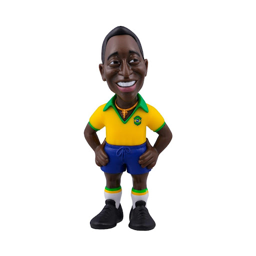 Minix Figura Coleccionable Futbolista Pelé Brasil 12 cms MINIX Caja x 1 La figura coleccionable de Pelé, leyenda del fútbol y símbolo de Brasil, es ideal para los fanáticos del deporte. Hecha de PVC de alta calidad, con estructura rígida y acabados detallados que garantiz